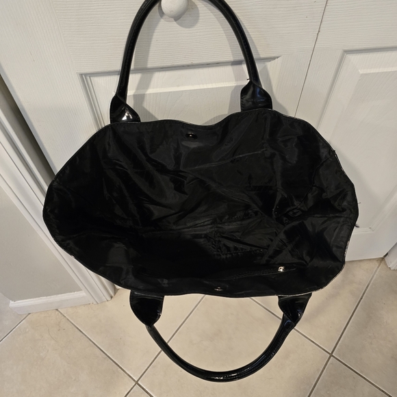 Versace Parfums Black Patent Leather and Mesh Tote Bag - Picture 7 of 10